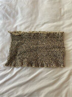 La Hearts Beige and Black Leopard Tube Top